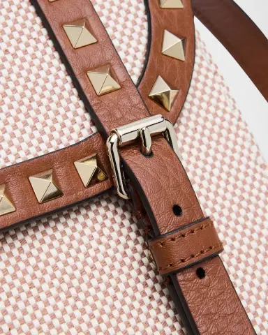 Valentino Garavani Rockstud Small Canvas Saddle Crossbody Bag | Thumbnail 5