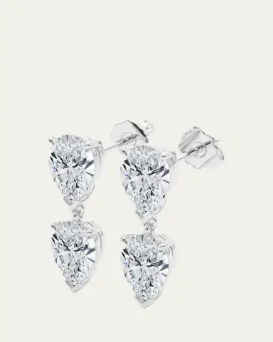 HauteCarat 18K Pear Lab Grown Diamond Twin Earrings | Thumbnail 2 HauteCarat 18K Pear Lab Grown Diamond Twin Earrings | Thumbnail 2