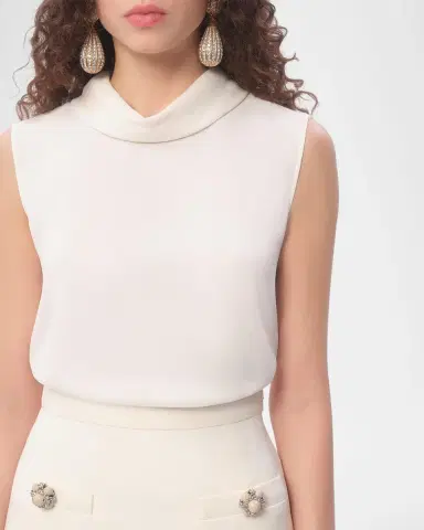 Valentino Garavani Rounded Funnel Neck Top | Thumbnail 5