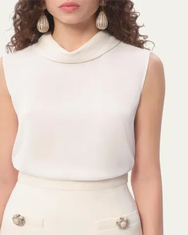 Valentino Garavani Rounded Funnel Neck Top | Thumbnail 6
