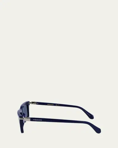 Ferragamo Men's Prisma Modified Acetate Rectangle Sunglasses, 53mm | Thumbnail 4 Ferragamo Men's Prisma Modified Acetate Rectangle Sunglasses, 53mm | Thumbnail 4
