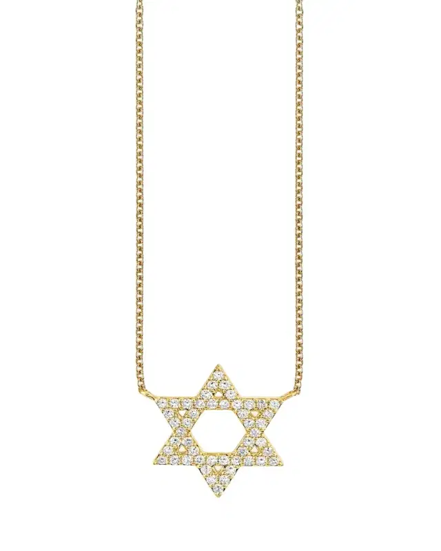 Sydney Evan 14K Yellow Gold and Diamond Star of David Necklace
