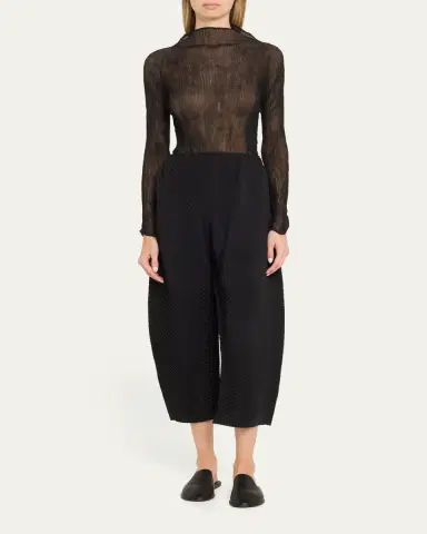 Issey Miyake Chiffon Twist Crinkled Turtleneck Top | Thumbnail 2