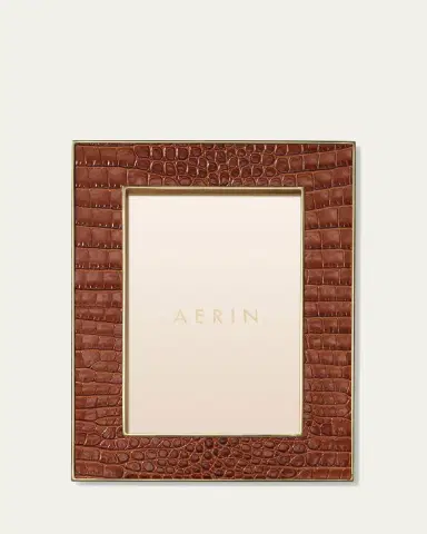 AERIN Classic Croc Leather Frame, 4" x 6" | Thumbnail 2