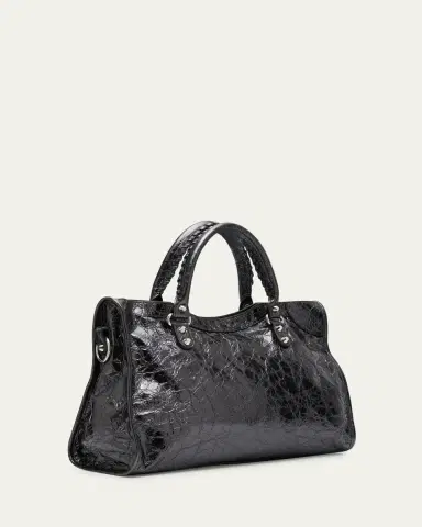 Balenciaga Le City Medium Metallic Leather Top-Handle Bag | Thumbnail 3 Balenciaga Le City Medium Metallic Leather Top-Handle Bag | Thumbnail 3