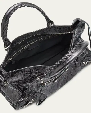 Balenciaga Le City Medium Metallic Leather Top-Handle Bag | Thumbnail 4 Balenciaga Le City Medium Metallic Leather Top-Handle Bag | Thumbnail 4