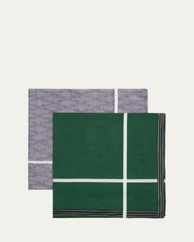 Simonnot Godard Men's 2-Pack Egyptian Cotton Handkerchiefs | Thumbnail 2