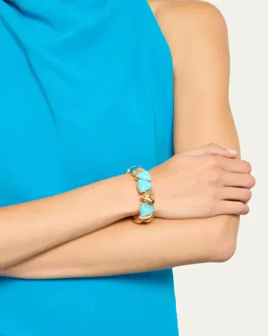 Vhernier Freccia 18K Rose Gold Bracelet with Turquoise and Rock Crystal | Thumbnail 2