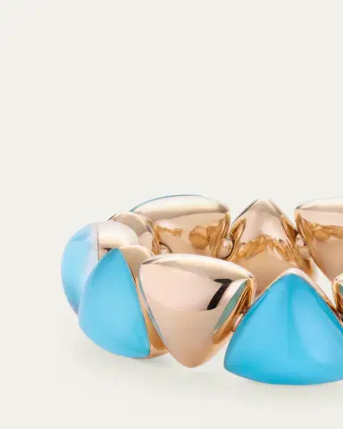 Vhernier Freccia 18K Rose Gold Bracelet with Turquoise and Rock Crystal | Thumbnail 3