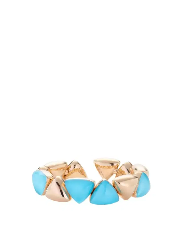 Vhernier Freccia 18K Rose Gold Bracelet with Turquoise and Rock Crystal