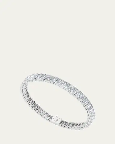 HauteCarat 18K Vertical Emerald Lab Grown Diamond Tennis Bracelet | Thumbnail 2 HauteCarat 18K Vertical Emerald Lab Grown Diamond Tennis Bracelet | Thumbnail 2
