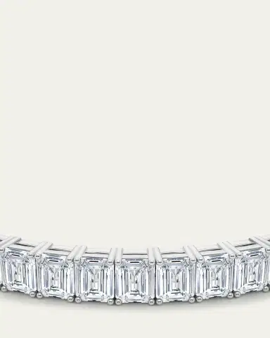 HauteCarat 18K Vertical Emerald Lab Grown Diamond Tennis Bracelet | Thumbnail 4 HauteCarat 18K Vertical Emerald Lab Grown Diamond Tennis Bracelet | Thumbnail 4