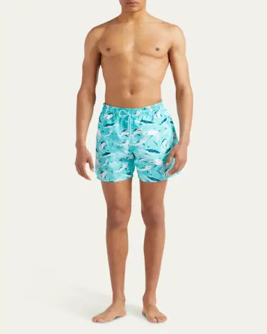 Vilebrequin Men's Requins Shark-Print Swim Shorts | Thumbnail 2
