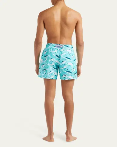 Vilebrequin Men's Requins Shark-Print Swim Shorts | Thumbnail 3