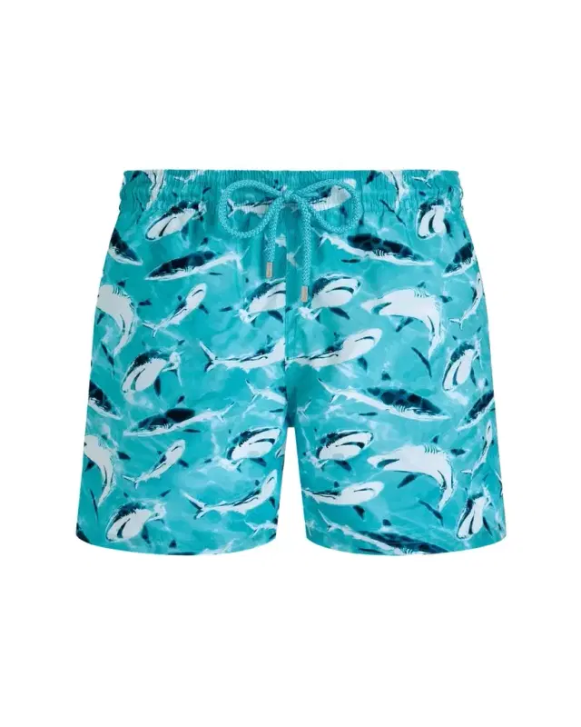 Vilebrequin Men's Requins Shark-Print Swim Shorts