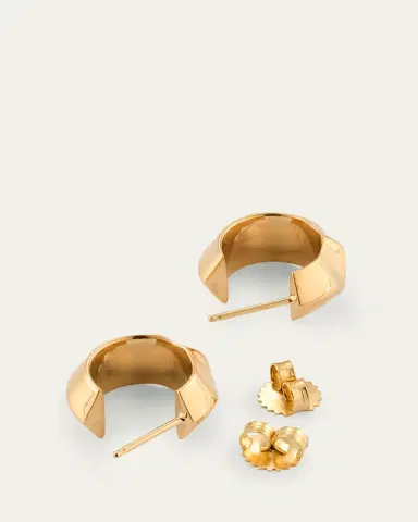Lizzie Mandler Fine Jewelry 18K Yellow Gold Small Wave Hoop Earrings | Thumbnail 4 Lizzie Mandler Fine Jewelry 18K Yellow Gold Small Wave Hoop Earrings | Thumbnail 4