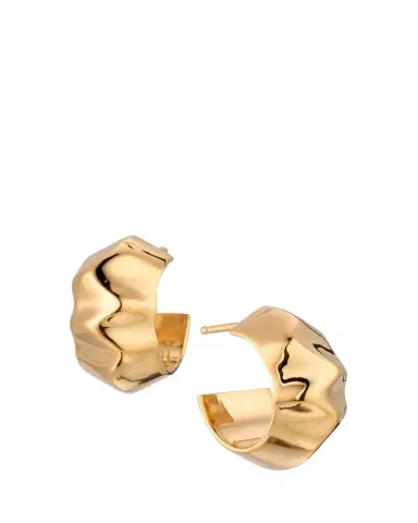 Lizzie Mandler Fine Jewelry 18K Yellow Gold Small Wave Hoop Earrings | Thumbnail 1 Lizzie Mandler Fine Jewelry 18K Yellow Gold Small Wave Hoop Earrings | Thumbnail 1