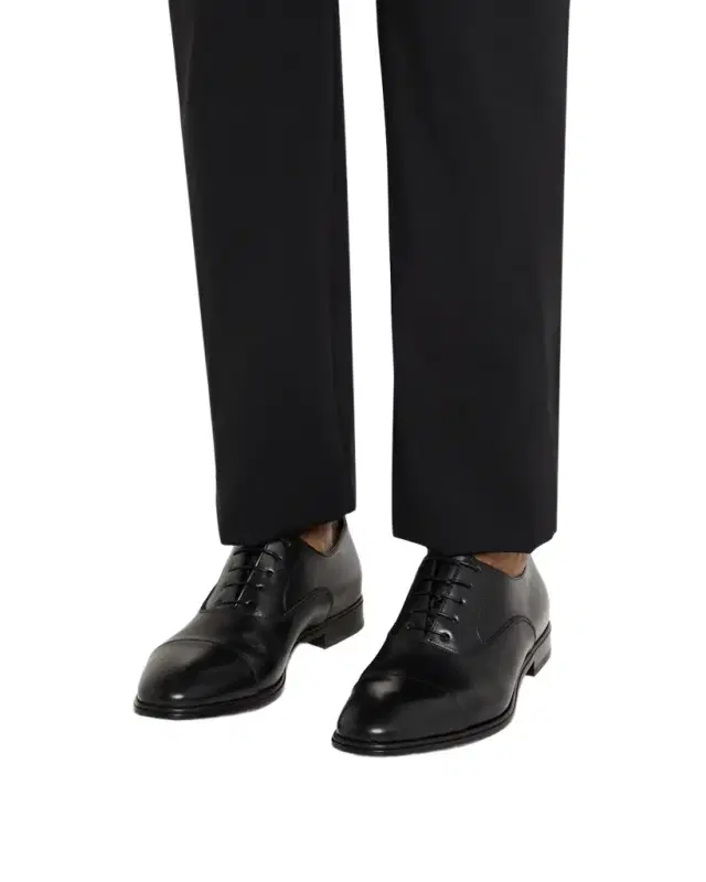 Men's Boston Brogue Leather Cap-Toe Oxfords