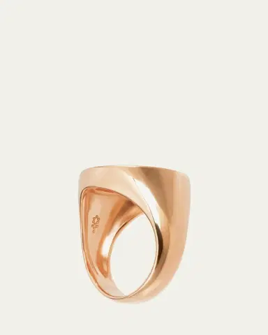 Procaccia Jewelry 18K Gold Hebrew NUN Initial Signet Ring | Thumbnail 3