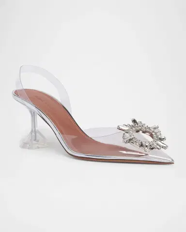 Amina Muaddi Begum Clear Crystal Slingback Pumps | Thumbnail 2 Amina Muaddi Begum Clear Crystal Slingback Pumps | Thumbnail 2