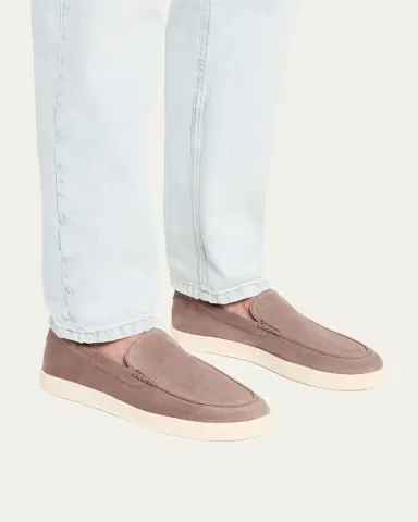 Brunello Cucinelli Men's Hybrid Venetian Suede Slip-Ons | Thumbnail 11