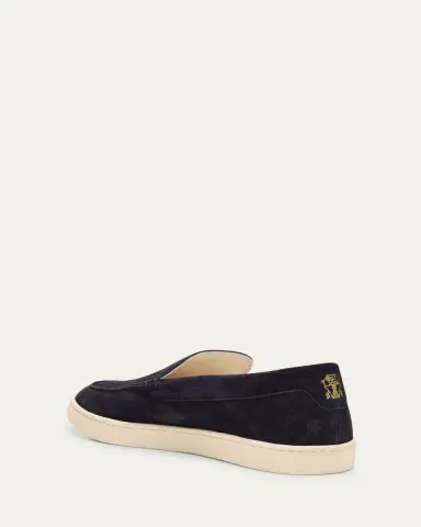 Brunello Cucinelli Men's Hybrid Venetian Suede Slip-Ons | Thumbnail 21