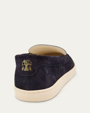 Brunello Cucinelli Men's Hybrid Venetian Suede Slip-Ons | Thumbnail 22
