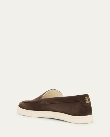 Brunello Cucinelli Men's Hybrid Venetian Suede Slip-Ons | Thumbnail 24
