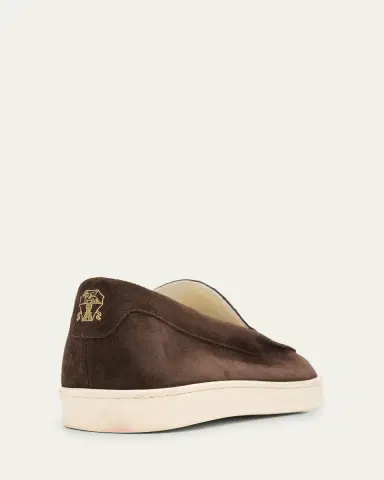 Brunello Cucinelli Men's Hybrid Venetian Suede Slip-Ons | Thumbnail 25