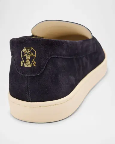 Brunello Cucinelli Men's Hybrid Venetian Suede Slip-Ons | Thumbnail 5