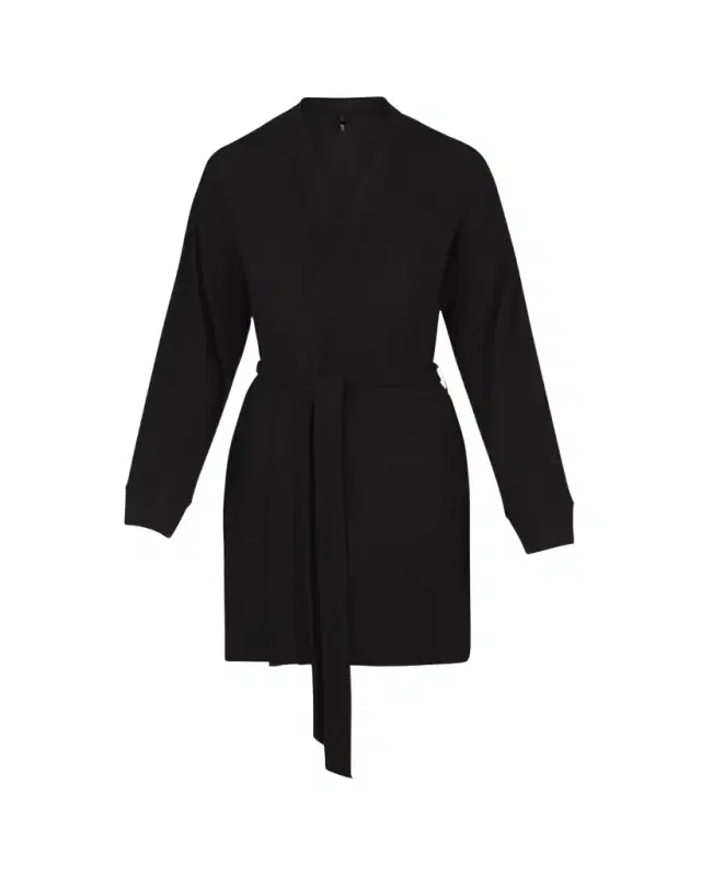 Soft Lounge Ribbed Short Robe