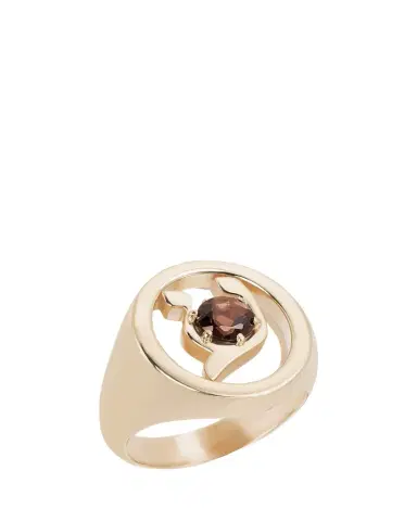 Procaccia Jewelry 18K Gold Hebrew AYN Initial Signet Ring | Thumbnail 1 Procaccia Jewelry 18K Gold Hebrew AYN Initial Signet Ring | Thumbnail 1