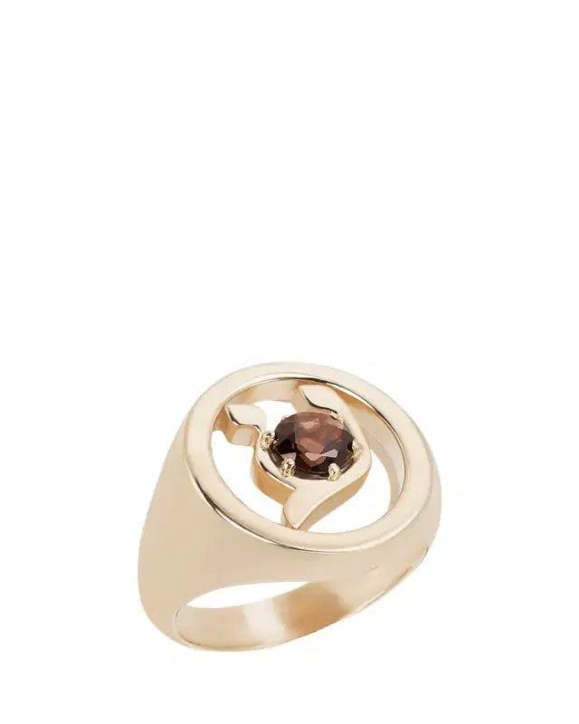 Procaccia Jewelry 18K Gold Hebrew AYN Initial Signet Ring