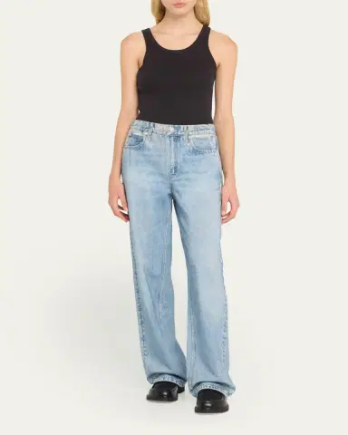 AMO Denim Long Ribbed Cotton Tank Top | Thumbnail 2