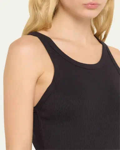 AMO Denim Long Ribbed Cotton Tank Top | Thumbnail 5