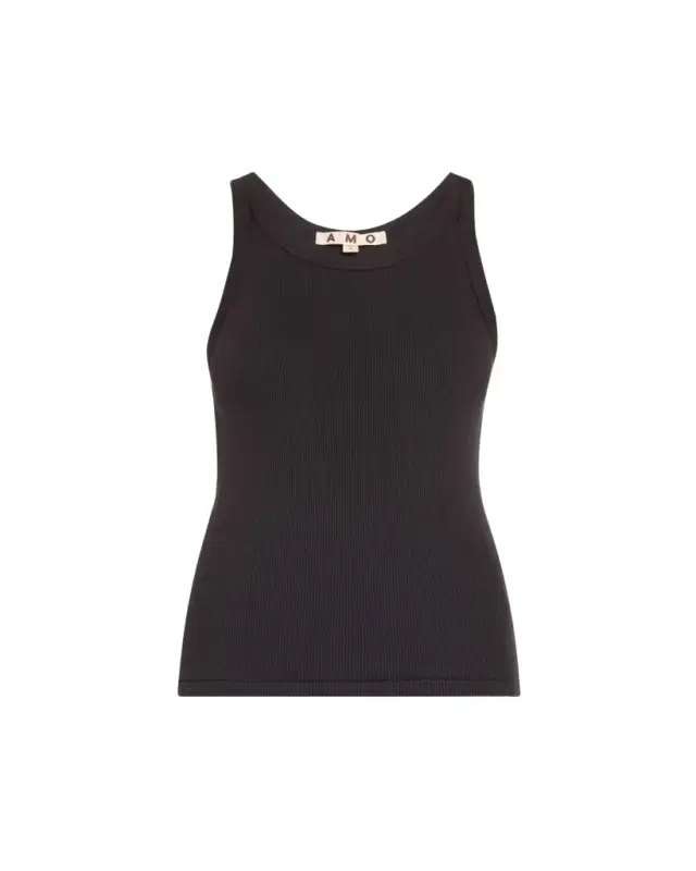 Long Ribbed Cotton Tank Top