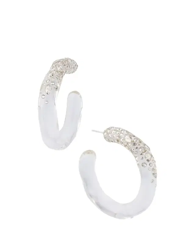 ALEXIS BITTAR Confetti Crystal Lucite Hoop Earrings