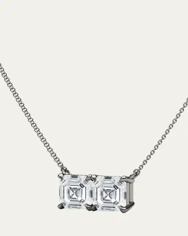 HauteCarat 18K Asscher Lab Grown Diamond Twin Necklace | Thumbnail 2 HauteCarat 18K Asscher Lab Grown Diamond Twin Necklace | Thumbnail 2