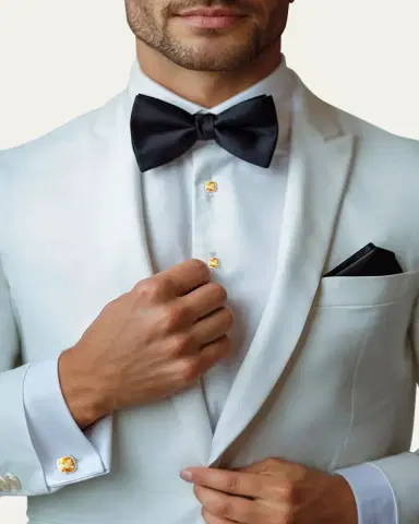 Tateossian Men's Silver Citrine Cufflinks and Shirt Studs Set | Thumbnail 2