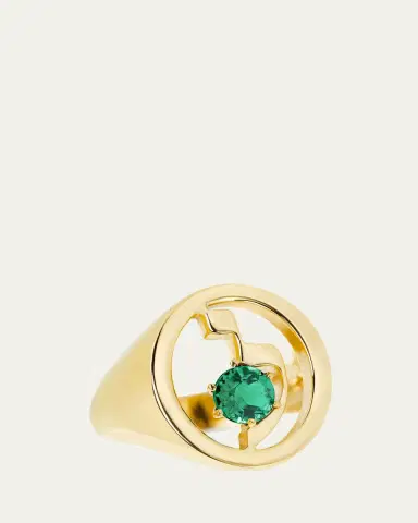 Procaccia Jewelry 18K Gold Hebrew LAMED Initial Signet Ring | Thumbnail 4