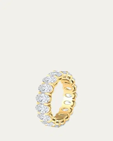 HauteCarat 18K Oval Cut Lab Grown Diamond Eternity Band, 7.5tcw | Thumbnail 2 HauteCarat 18K Oval Cut Lab Grown Diamond Eternity Band, 7.5tcw | Thumbnail 2