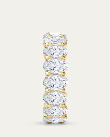 HauteCarat 18K Oval Cut Lab Grown Diamond Eternity Band, 7.5tcw | Thumbnail 4 HauteCarat 18K Oval Cut Lab Grown Diamond Eternity Band, 7.5tcw | Thumbnail 4