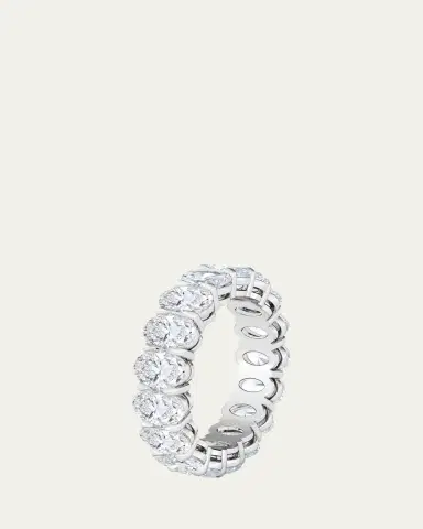 HauteCarat 18K Oval Cut Lab Grown Diamond Eternity Band, 7.5tcw | Thumbnail 6 HauteCarat 18K Oval Cut Lab Grown Diamond Eternity Band, 7.5tcw | Thumbnail 6
