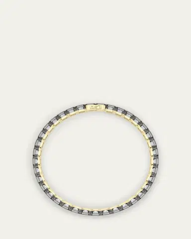 HauteCarat 18K Emerald Cut Bezel Lab Grown Diamond Tennis Bracelet | Thumbnail 3