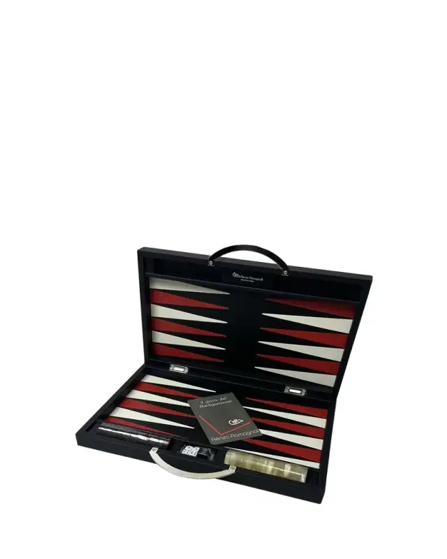Renzo Romagnoli Small Leather Travel Backgammon Set