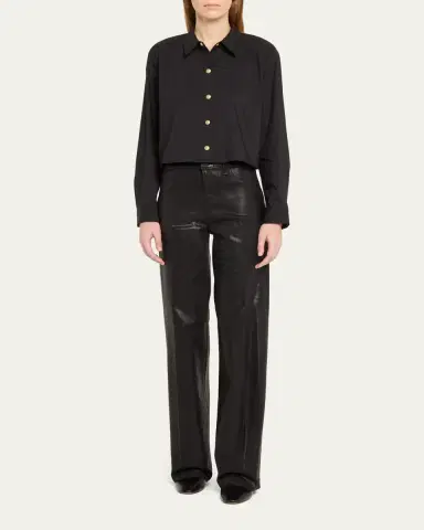 L'Agence Clayton Coated Wide-Leg Jeans | Thumbnail 2