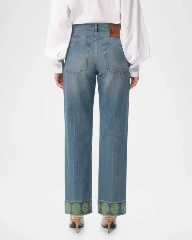 Valentino Garavani Embroidered Cuff Denim Pants | Thumbnail 2 Valentino Garavani Embroidered Cuff Denim Pants | Thumbnail 2