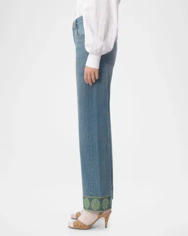 Valentino Garavani Embroidered Cuff Denim Pants | Thumbnail 3 Valentino Garavani Embroidered Cuff Denim Pants | Thumbnail 3