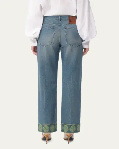 Valentino Garavani Embroidered Cuff Denim Pants | Thumbnail 7 Valentino Garavani Embroidered Cuff Denim Pants | Thumbnail 7