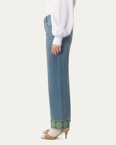 Valentino Garavani Embroidered Cuff Denim Pants | Thumbnail 8 Valentino Garavani Embroidered Cuff Denim Pants | Thumbnail 8